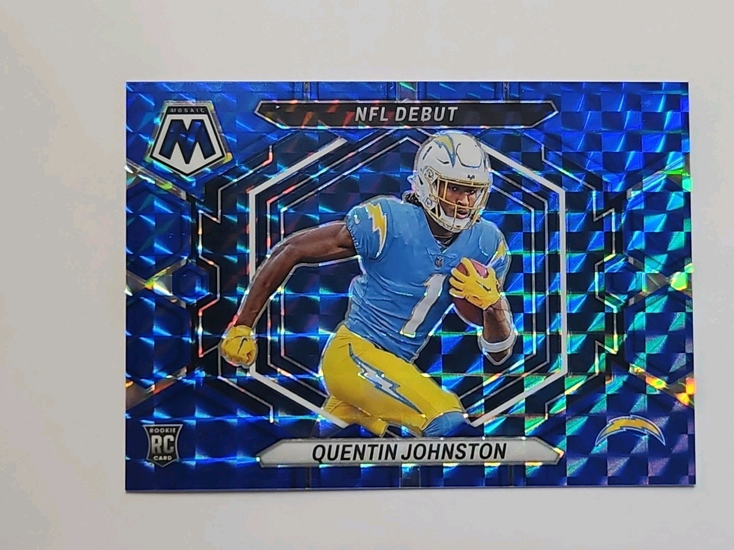 2023 Mosaic Quentin Johnston Rookie Card RC NFL Debut Blue Mosaic /99 #ND-16