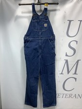 Mens Carhartt NWT Denim Jeans Carpenters Bib Overalls Size 36X34.     000243