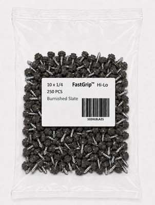 10 x 1/4'' Dia. Burnished Slate Metal Roofing/siding self drilling Lap screw