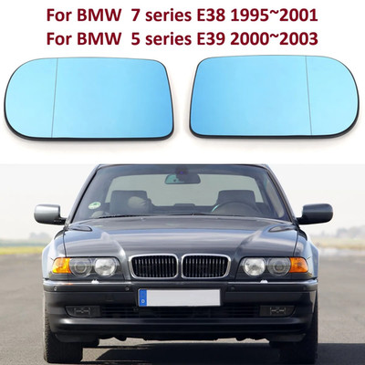Left Right Side Blue View Mirror Glass Lens For BMW E39 E46 330i 325i 525i 328i