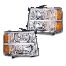 Headlight Assembly 07-13 Silverado 1500 2500 3500 HD 07-14 Chrome Amber 22853027