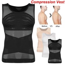 Men's Compression Shirt Sleeveless Shapewear Breathable Slimming Gym Tank Top US