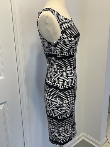 Moa USA Womens S Black White Aztec Print Bodycon Tank Stretch Dress NWT - Picture 4 of 8