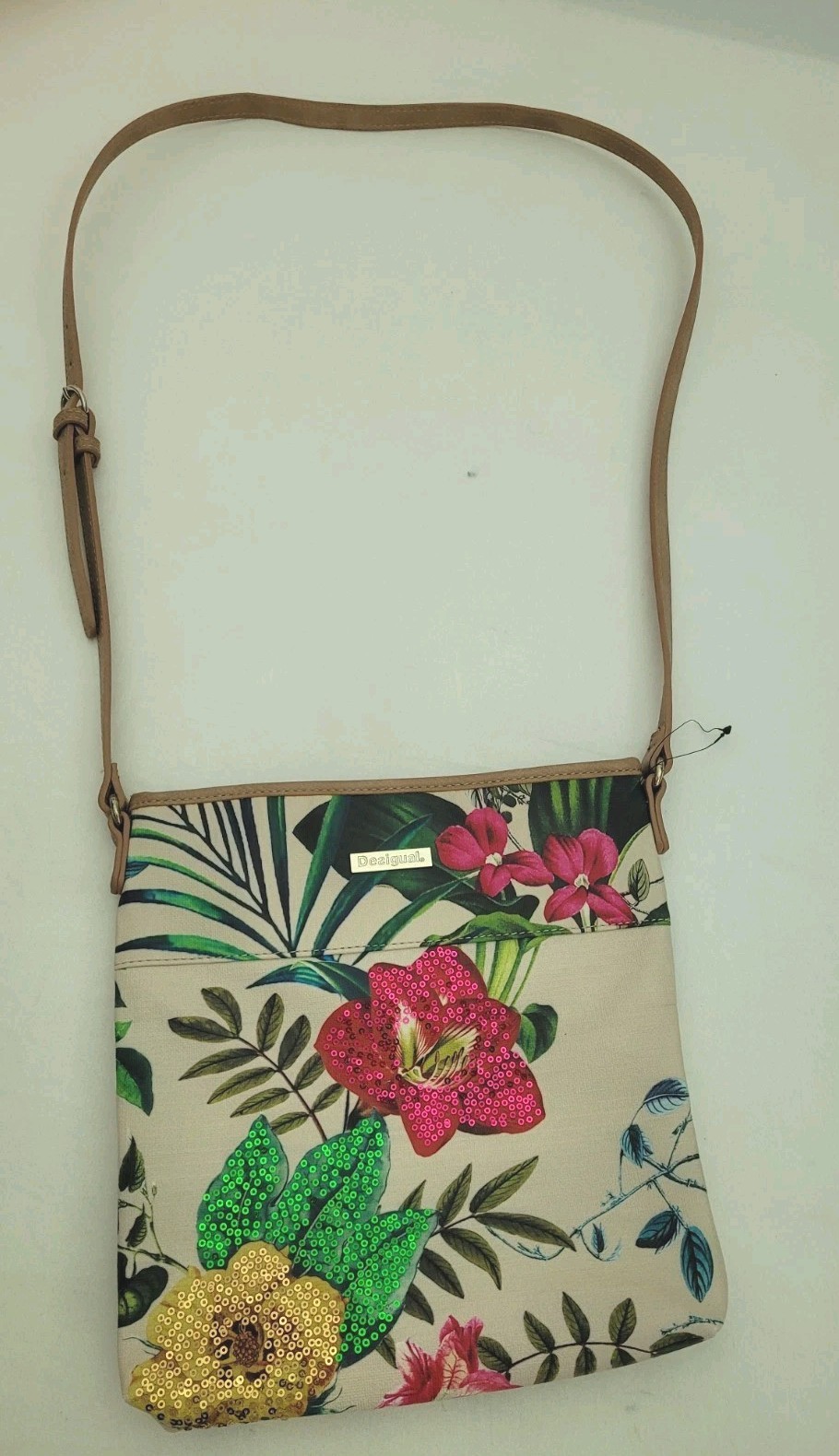 Desigual New Floral Sequin Crossbody Handbag NWOT