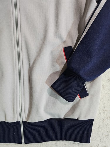 Vintage 80s Adidas Trefoil Track Suit Jacket Gray Blue Red Taiwan Mens Sz Medium - Picture 7 of 9