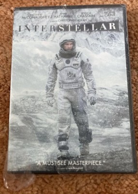 Interstellar DVD Video (Wide) Paramount McConaughey Hathaway Chastain Caine New