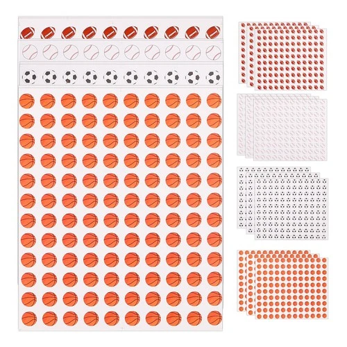  20 Sheets Aufkleber Fußball Sportballaufkleber Sportparty -Dekorationen