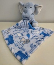 Little Beginnings Blue Elephant Lovey With Security Blanket Animals Print