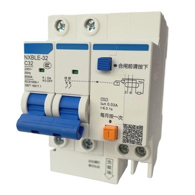 For Chint NXBLE-32 Leakage Protector C-Type Circuit Breaker 2P 32A Series