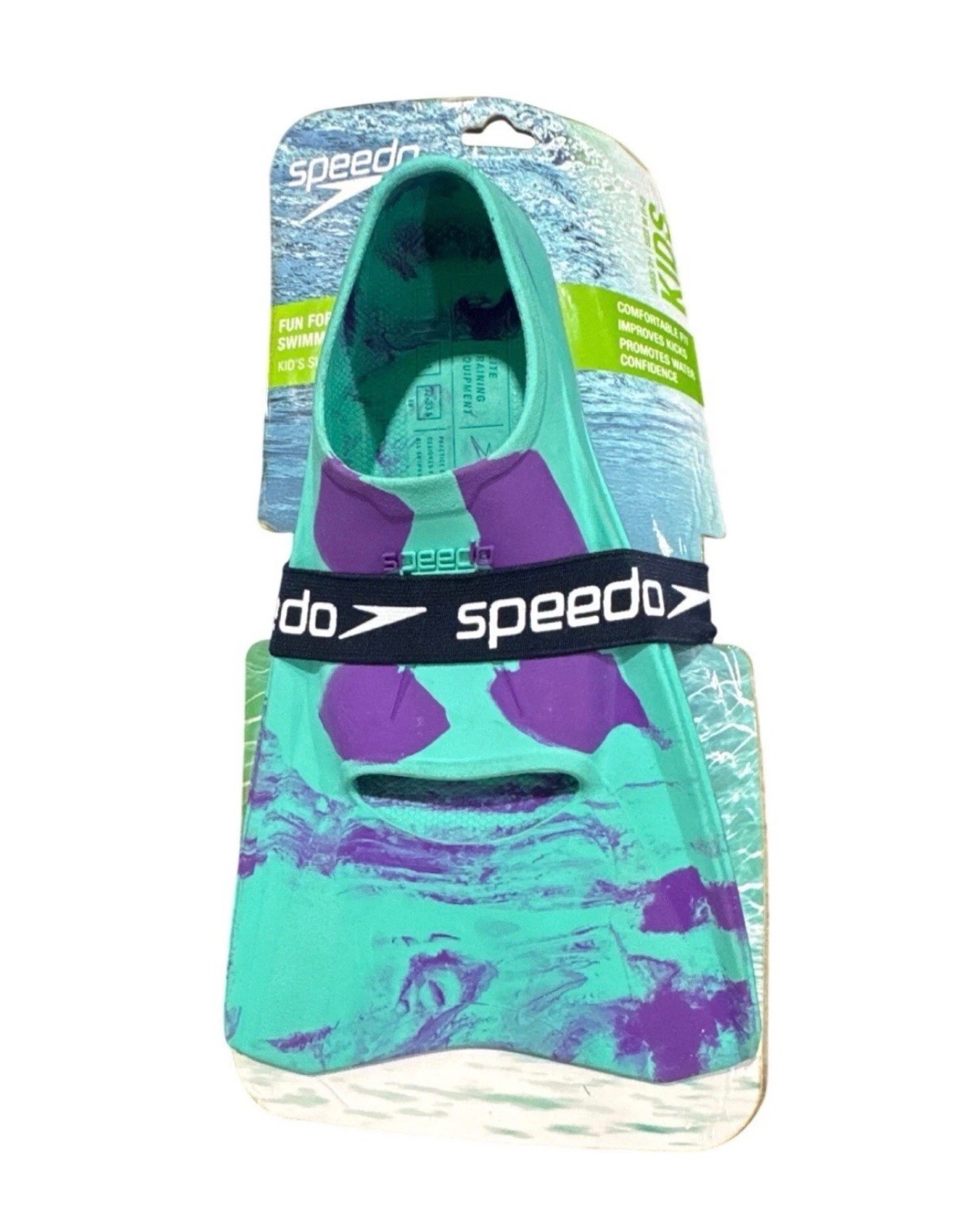 Speedo Kids Swim Training Fins Size M 1-2 Ages 3+ Elite Equi