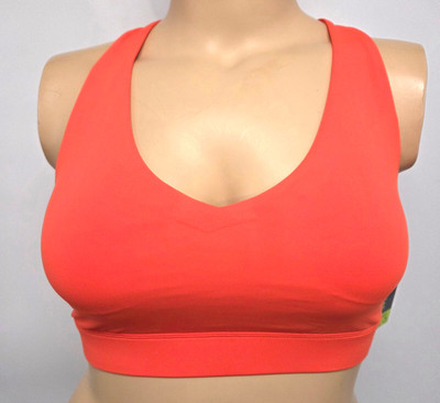 NWT L Tek Gear Sport Bra  Removable Padding Racer Back Wicking Coral Ocean