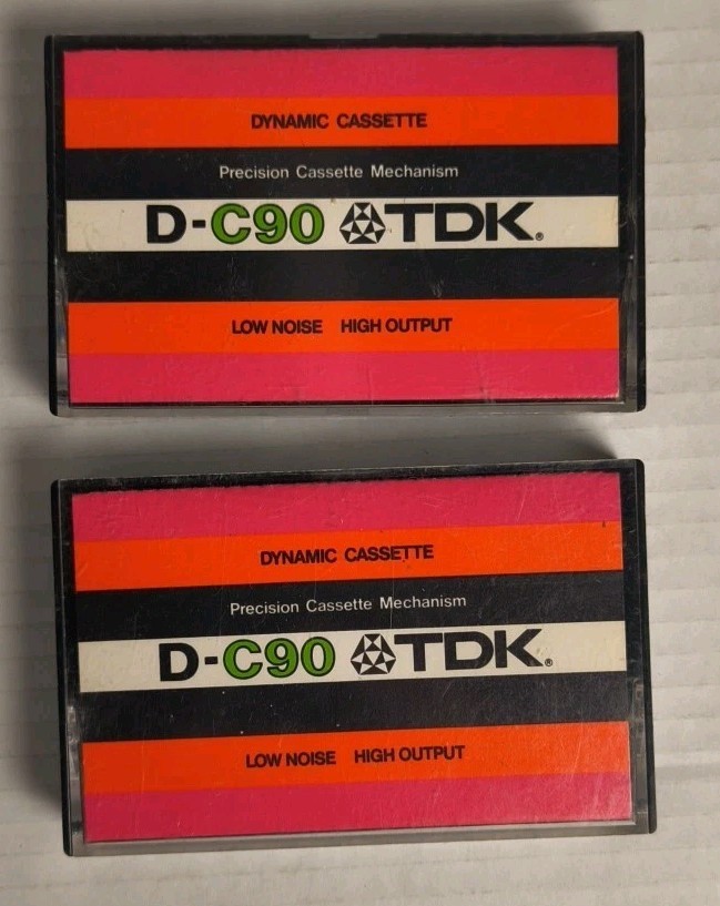 Lot of 2 TDK D-C90 Audio Dynamic Cassette Tapes - Normal Bias