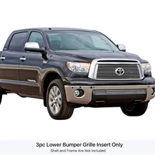 For Toyota Tundra 10-13 Bumper Grille 3-Pc Chrome Polished 8x6 mm Horizontal