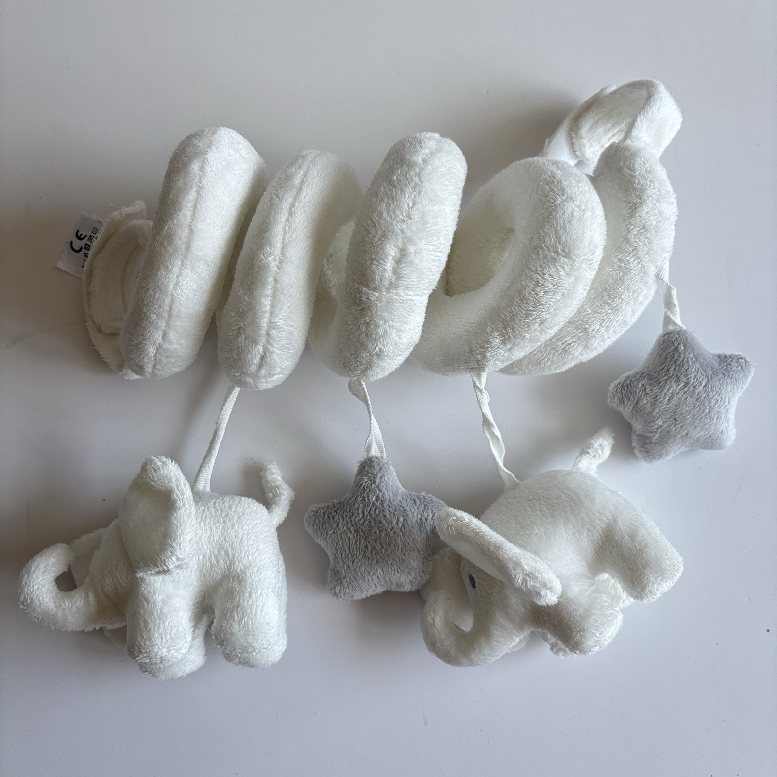 The Little White Company Seggiolino Auto Culla Spirale Bianco e Grigio Indy Elephant