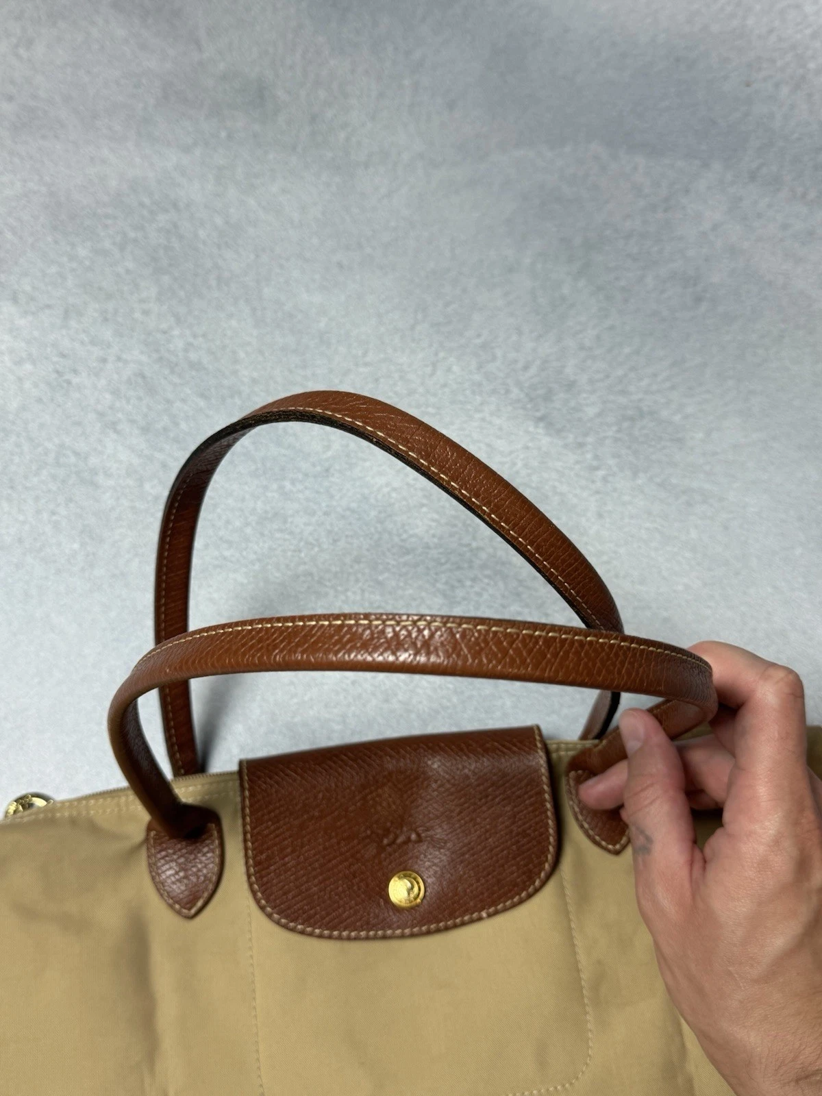 Borsa a mano Longchamp Le Pliage borsa a mano nylon beige shopper