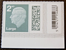 GB 2025 V5002 M25L 2ND CLASS LARGE DEFINITIVE PB (L)-Ls DATA MATRIX 25/04/25 MNH