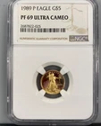 1989 P NGC PF69UC US 1/10thozt Gold Proof $5 Eagle Coin L24994