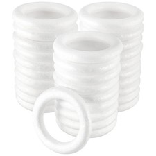 30 Pack 5.7 Inch Craft Foam Wreath White Polystyrene Circles Ring