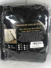 FULL Bed Skirts Brushed Microfiber Pleated Tailored Bedskirt with Split Corners