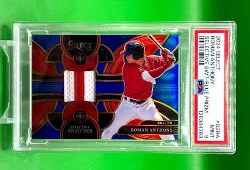 2024 Panini Selective Swatches Red Sox Roman Anthony RC, PSA 9 MINT, 04/49 SSP
