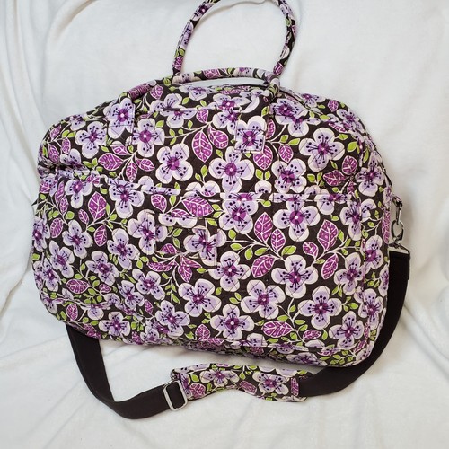 Borsa da viaggio Vera Bradley extra large trapuntata grande petali di prugna borsa weekend