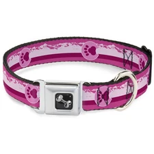 Dog Collar Bone Colorado Paw/Mountains Pinks Medium 11-16.5"