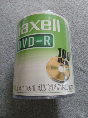 Maxell DVD-R Discs 4.7GB 16x 120min 3 x 100 Spindle Gold OVP. 