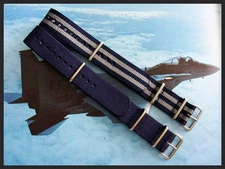 Blue-Grey NATO G10® Military watchband strap 2pak RAF Bond IW SUISSE 18 20 22 24