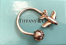 Tiffany  Co. Sterling Silver 925 Airplane Key Ring Key Chain Key Holder