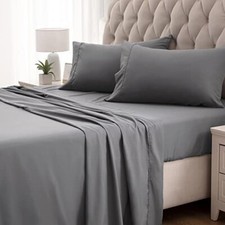 Luxury Egyptian Cotton Flat Sheet Pw Case Cal-King ElephantGray Color 600/1000TC