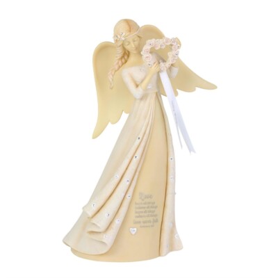 Wedding Angel Figurine by Foundations Love Bears All Things 9 Inch New in Box