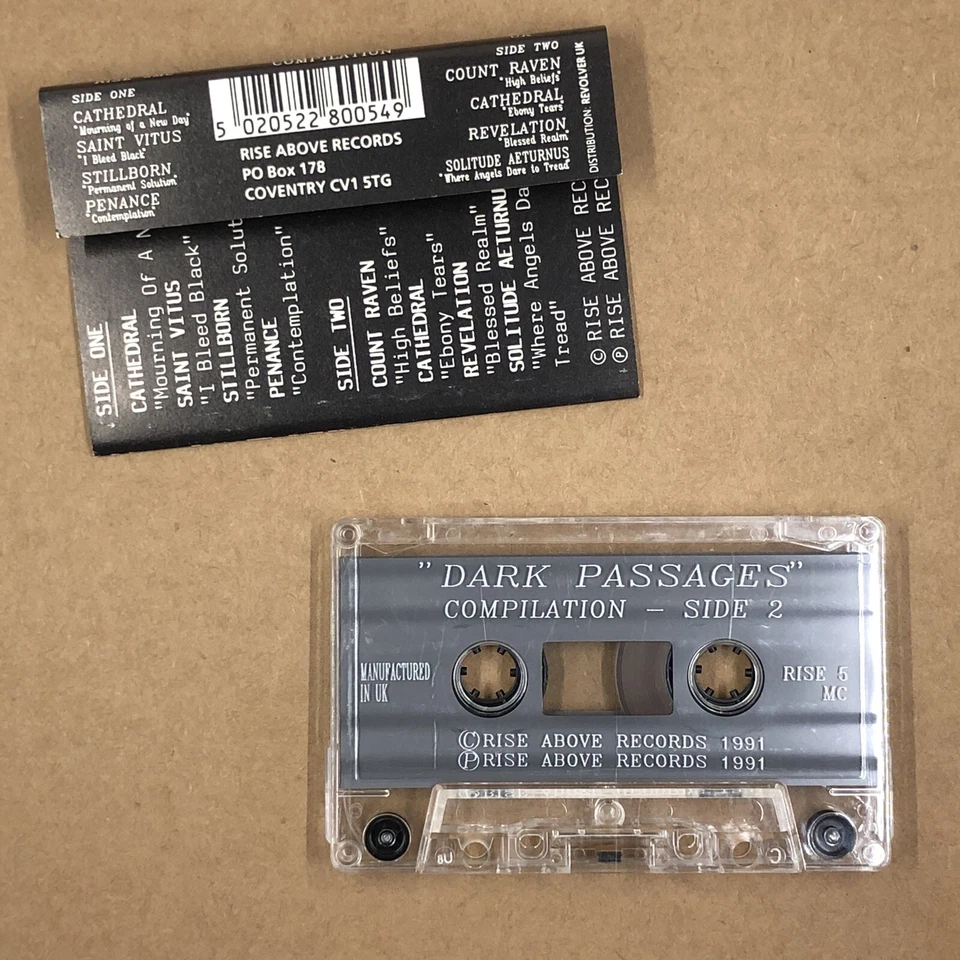 DARK PASSAGES Cassette Tape 90s Metal Doom UK COMPILATION SAINT VITUS CATHEDRAL Foto 3 de 4