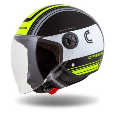 Jethelm Roller Helm Crosshelm Motorradhelm Handy Metropolis Cassida schwarz 