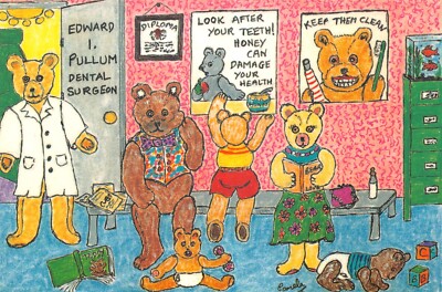 TEDDYBÄR COMIC POSTKARTE NR 3 UNGELAUFEN SEHR GUT