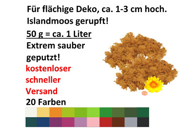 Muwse ohne Dreck 50g gerupft Rentier - Islandmoos haltbar gefärbt Krippe Ostern