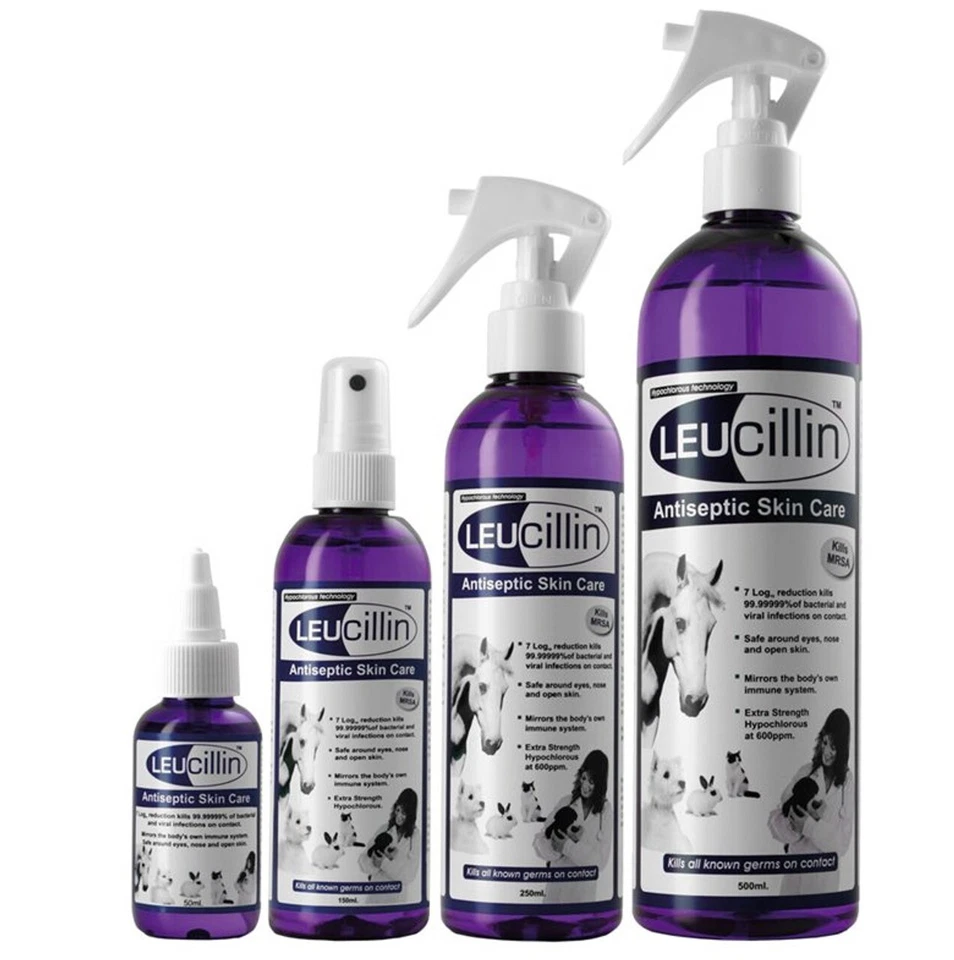 Leucillin Antiseptic Pet Skin Care Solution Spray Instant Germ Killer Dog Cat