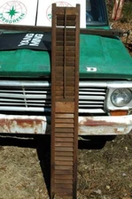 Vintage Antique Salvaged Interior Louvered Window Shutter 62x8.75" Wood Pegs