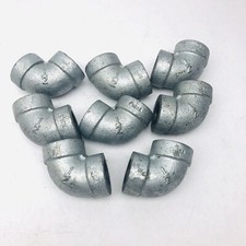 LOT OF 8 1/2" INCH GALVANIZED 90 DEGREE MALEABLE THREADED ELBOW