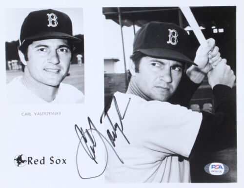 Photo signée Carl Yastrzemski Red Sox de Boston 8"x 10" (PSA COA) 1967 triple couronne - Photo 1/3