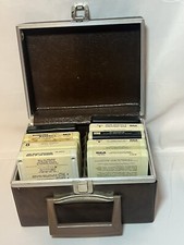 Vintage 8 Track Case with 9 Mixed Cassette Tapes