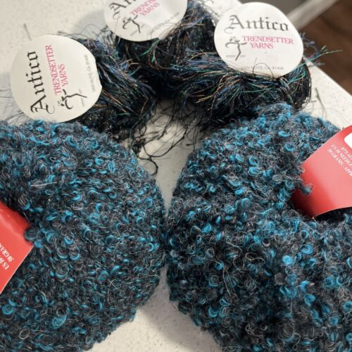 2 Plymouth Yarn Alpaca Boucle #116 50g 115yds + 3 Antico Trendsetter Yarn #205 - Picture 10 of 11