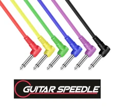 Guitar Bass Pedal Floor Board Jumper Patch Cord Cable 6" Right Angle To 1/4 Mono