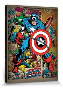 Captain America Marvel Comics Poster Leinwand Druck Bild 80x60cm Ebay