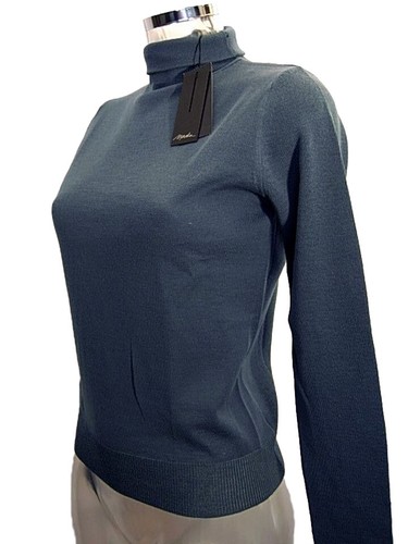 Maglia Pullover donna MASKA Italy Tg. 40 Lana Blu avio Dolcevita Original New - Picture 2 of 3