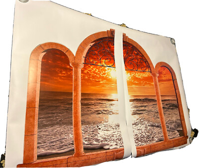 Tucsany Beach Ocean Scene Wall Decal Sticker Graphic Art Mural 45  X 34.5 