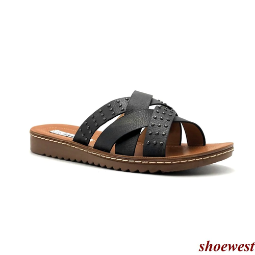 Reward-17 Studded Crisscross Strap Flat Sandals Forever Link | eBay