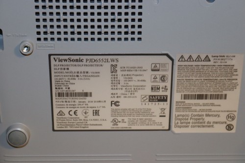 Viewsonic PJD6552LWS Short Throw HDMI Projector. Please Read the Description - Picture 5 of 8