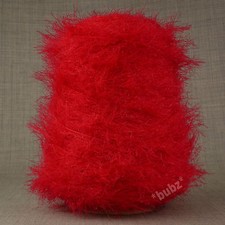 SOFT DOUBLE KNITTING FEATHER YARN RED 500g CONE 10 BALLS LUREX GLITTER SCARF DK