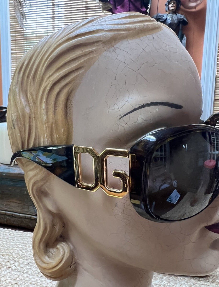 Vintage Dolce & Gabbana Brown Tortoise LARGE GOLD LOGO