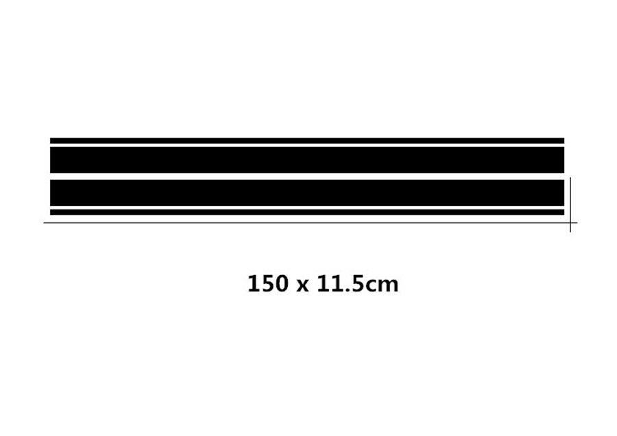 2Pcs Car Hood Bonnet Decal Stripe Strip Graphics Decor Sticker Vinyl Removable